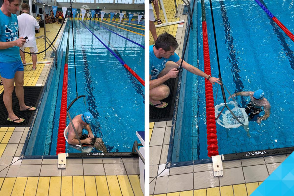 Majstrovstvá Slovenska v para plávaní 2019 - Použitie stropného zdviháku