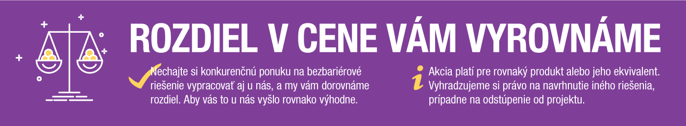 Rozdiel v cene bezbariérového zariadenia vám oproti konkurencii vyrovnáme